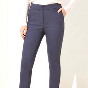 Women's Loft Julie Navy Blue-Grey Mid-Rise Pant Size 12